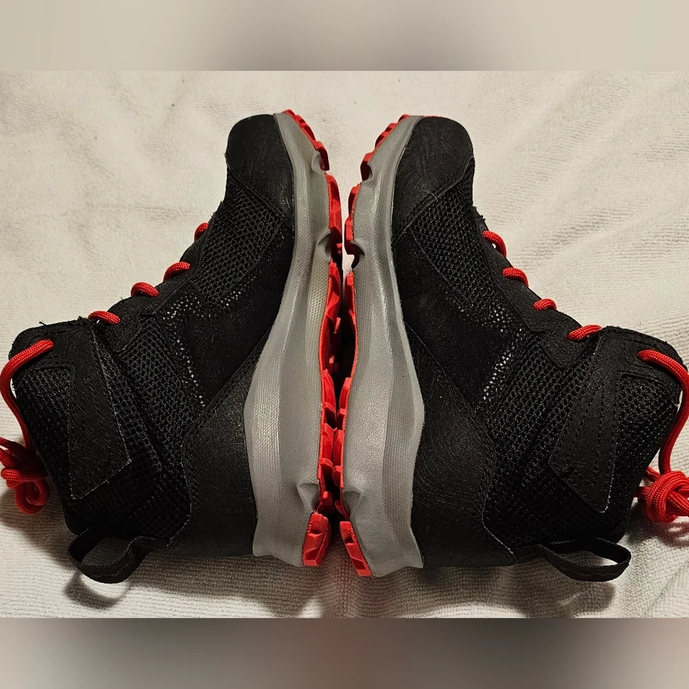 The North Face Kids Black and Red Waterproof Hiking Boots